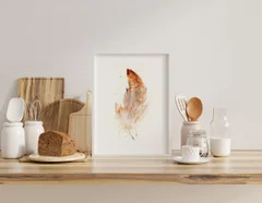 Image of a feather watercolor painting by Shayna Larsen, originals & prints available