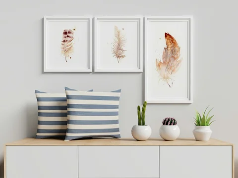 Image of a feather watercolor painting by Shayna Larsen, originals & prints available