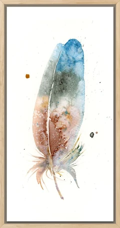 Image of a feather watercolor painting by Shayna Larsen, originals & prints available
