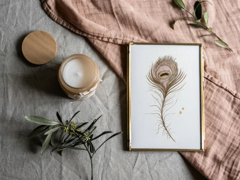 Image of a feather watercolor painting by Shayna Larsen, originals & prints available