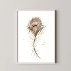 Image of a feather watercolor painting by Shayna Larsen, originals & prints available