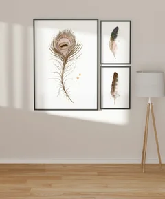 Image of a feather watercolor painting by Shayna Larsen, originals & prints available