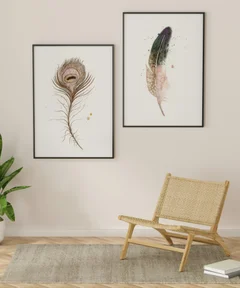 Image of a feather watercolor painting by Shayna Larsen, originals & prints available