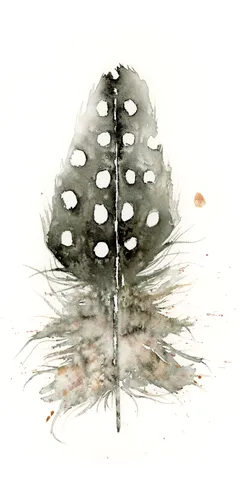 Image of a feather watercolor painting by Shayna Larsen, originals & prints available