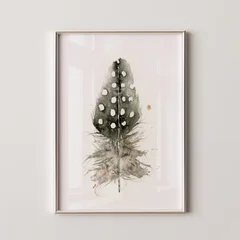 Image of a feather watercolor painting by Shayna Larsen, originals & prints available