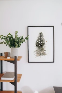 Image of a feather watercolor painting by Shayna Larsen, originals & prints available