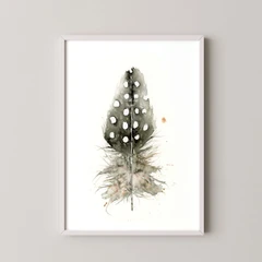 Image of a feather watercolor painting by Shayna Larsen, originals & prints available