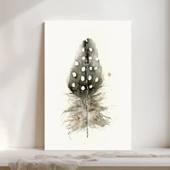 Image of a feather watercolor painting by Shayna Larsen, originals & prints available