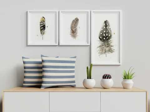 Image of a feather watercolor painting by Shayna Larsen, originals & prints available