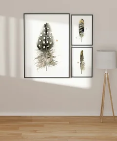 Image of a feather watercolor painting by Shayna Larsen, originals & prints available