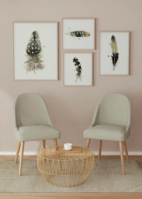 Image of a feather watercolor painting by Shayna Larsen, originals & prints available