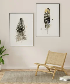 Image of a feather watercolor painting by Shayna Larsen, originals & prints available