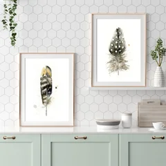 Image of a feather watercolor painting by Shayna Larsen, originals & prints available