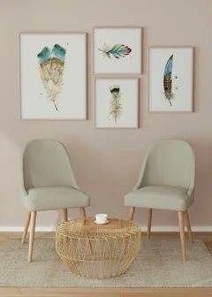 Image of a feather watercolor painting by Shayna Larsen, originals & prints available