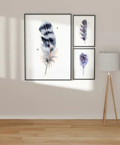 Image of a feather watercolor painting by Shayna Larsen, originals & prints available