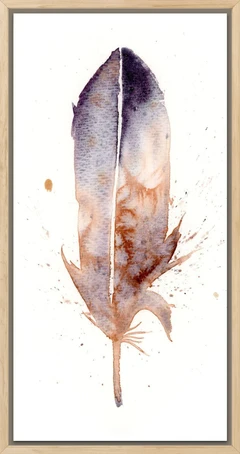 Image of a feather watercolor painting by Shayna Larsen, originals & prints available