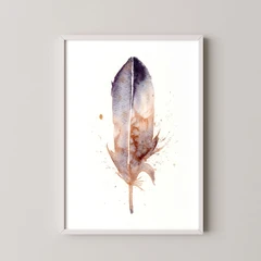 Image of a feather watercolor painting by Shayna Larsen, originals & prints available