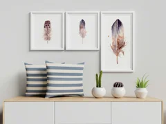 Image of a feather watercolor painting by Shayna Larsen, originals & prints available