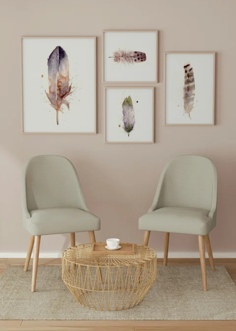 Image of a feather watercolor painting by Shayna Larsen, originals & prints available