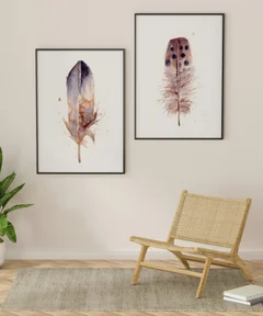 Image of a feather watercolor painting by Shayna Larsen, originals & prints available