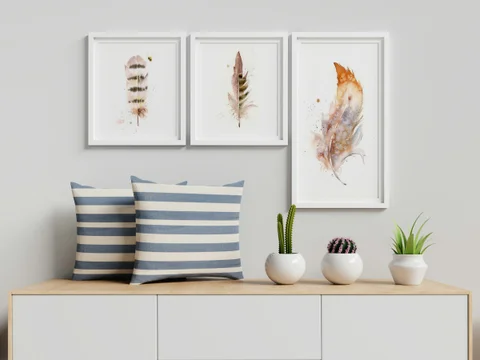 Image of a feather watercolor painting by Shayna Larsen, originals & prints available