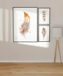 Image of a feather watercolor painting by Shayna Larsen, originals & prints available