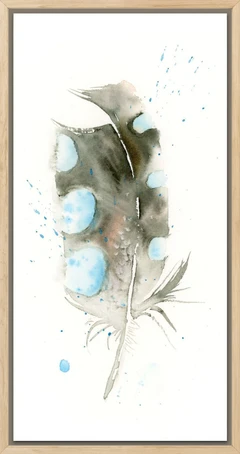 Image of a feather watercolor painting by Shayna Larsen, originals & prints available
