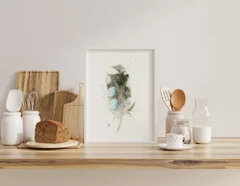 Image of a feather watercolor painting by Shayna Larsen, originals & prints available