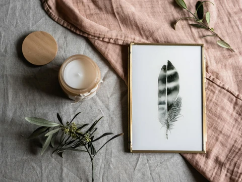 Image of a feather watercolor painting by Shayna Larsen, originals & prints available