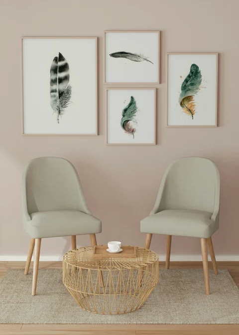 Image of a feather watercolor painting by Shayna Larsen, originals & prints available