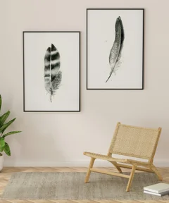 Image of a feather watercolor painting by Shayna Larsen, originals & prints available