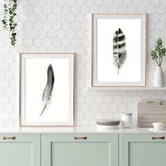 Image of a feather watercolor painting by Shayna Larsen, originals & prints available