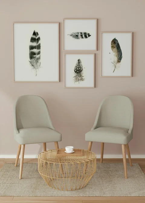 Image of a feather watercolor painting by Shayna Larsen, originals & prints available