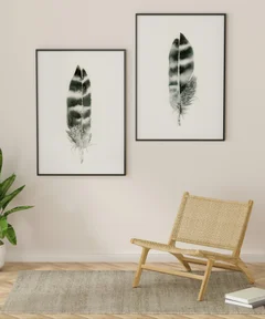 Image of a feather watercolor painting by Shayna Larsen, originals & prints available