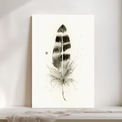 Image of a feather watercolor painting by Shayna Larsen, originals & prints available