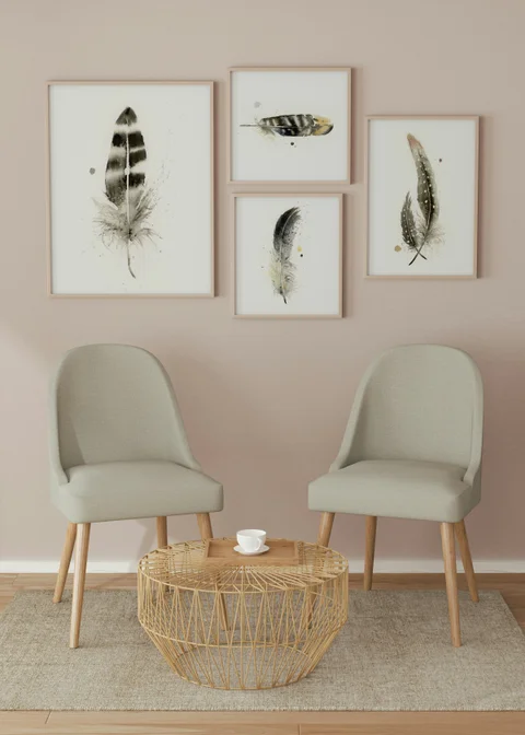 Image of a feather watercolor painting by Shayna Larsen, originals & prints available