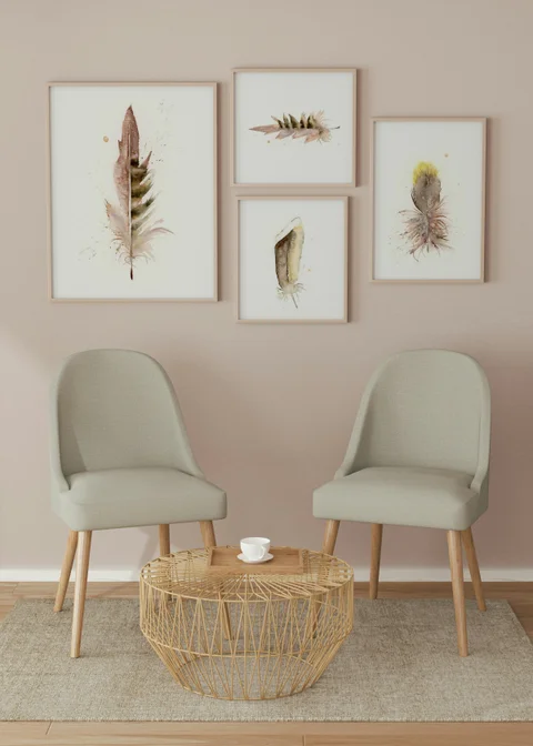 Image of a feather watercolor painting by Shayna Larsen, originals & prints available