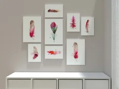 Image of a feather watercolor painting by Shayna Larsen, originals & prints available