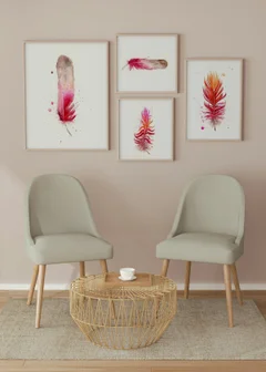 Image of a feather watercolor painting by Shayna Larsen, originals & prints available