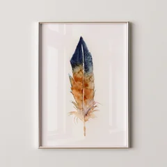 Image of a feather watercolor painting by Shayna Larsen, originals & prints available