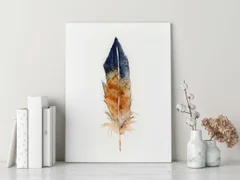 Image of a feather watercolor painting by Shayna Larsen, originals & prints available
