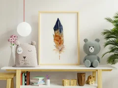 Image of a feather watercolor painting by Shayna Larsen, originals & prints available