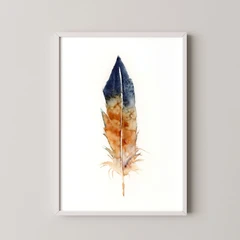 Image of a feather watercolor painting by Shayna Larsen, originals & prints available