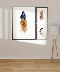 Image of a feather watercolor painting by Shayna Larsen, originals & prints available