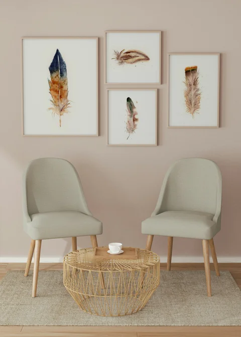 Image of a feather watercolor painting by Shayna Larsen, originals & prints available