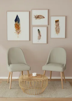 Image of a feather watercolor painting by Shayna Larsen, originals & prints available