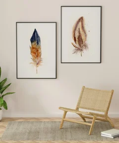 Image of a feather watercolor painting by Shayna Larsen, originals & prints available