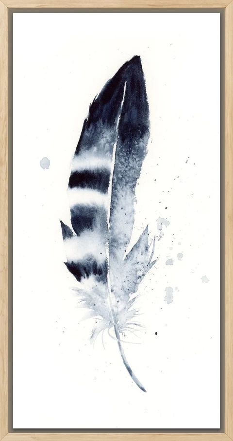 Image of a feather watercolor painting by Shayna Larsen, originals & prints available