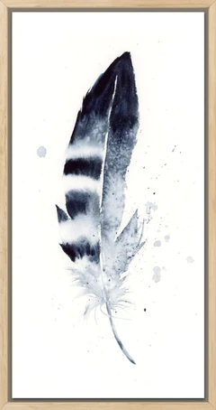 Image of a feather watercolor painting by Shayna Larsen, originals & prints available