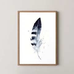 Image of a feather watercolor painting by Shayna Larsen, originals & prints available